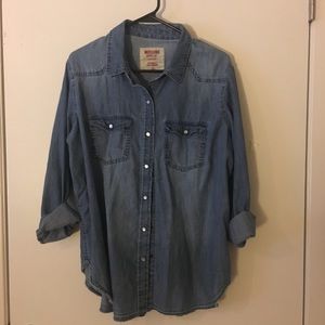 Denim boyfriend button down